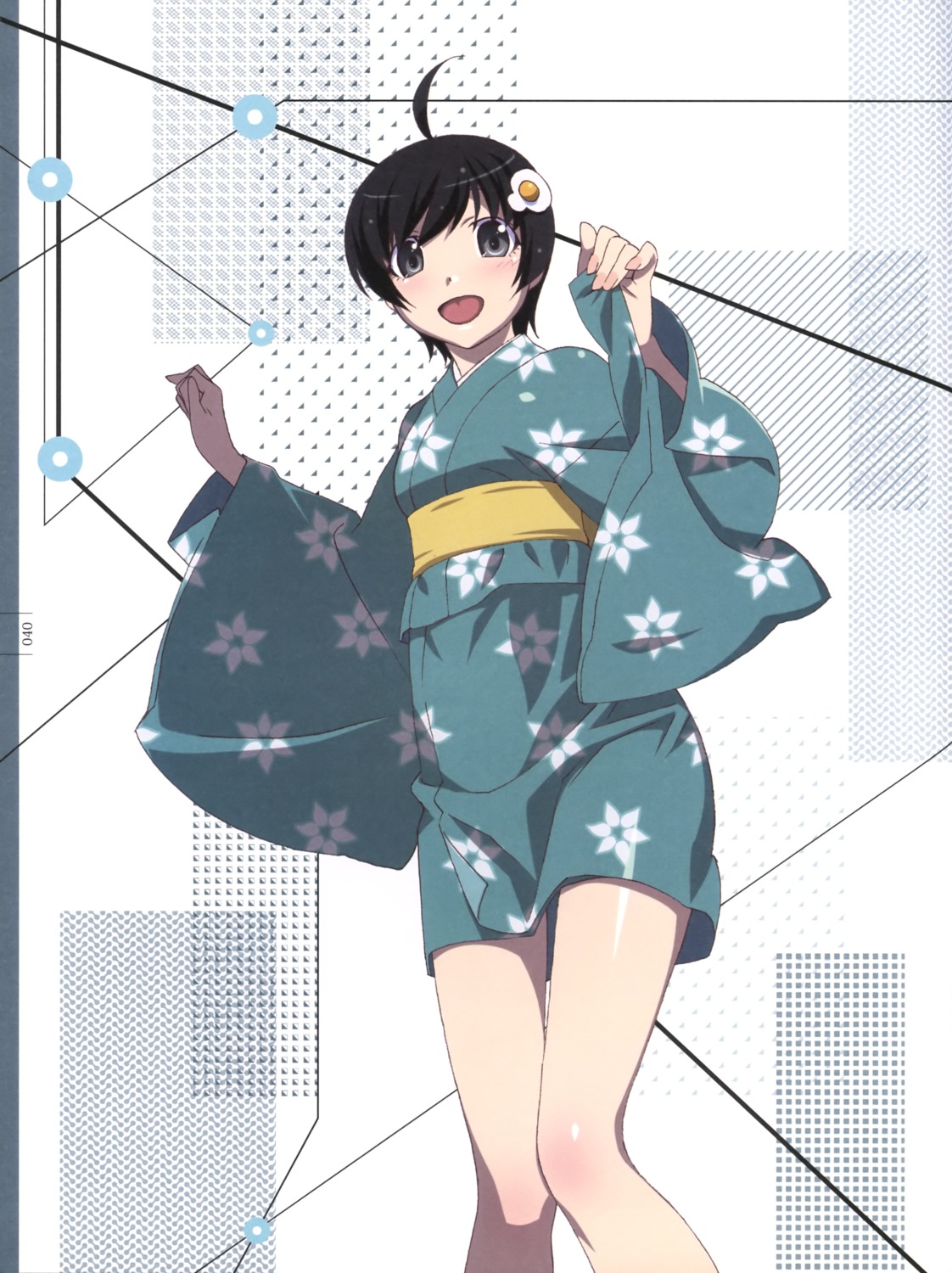 araragi_tsukihi bakemonogatari monogatari_(series) yukata