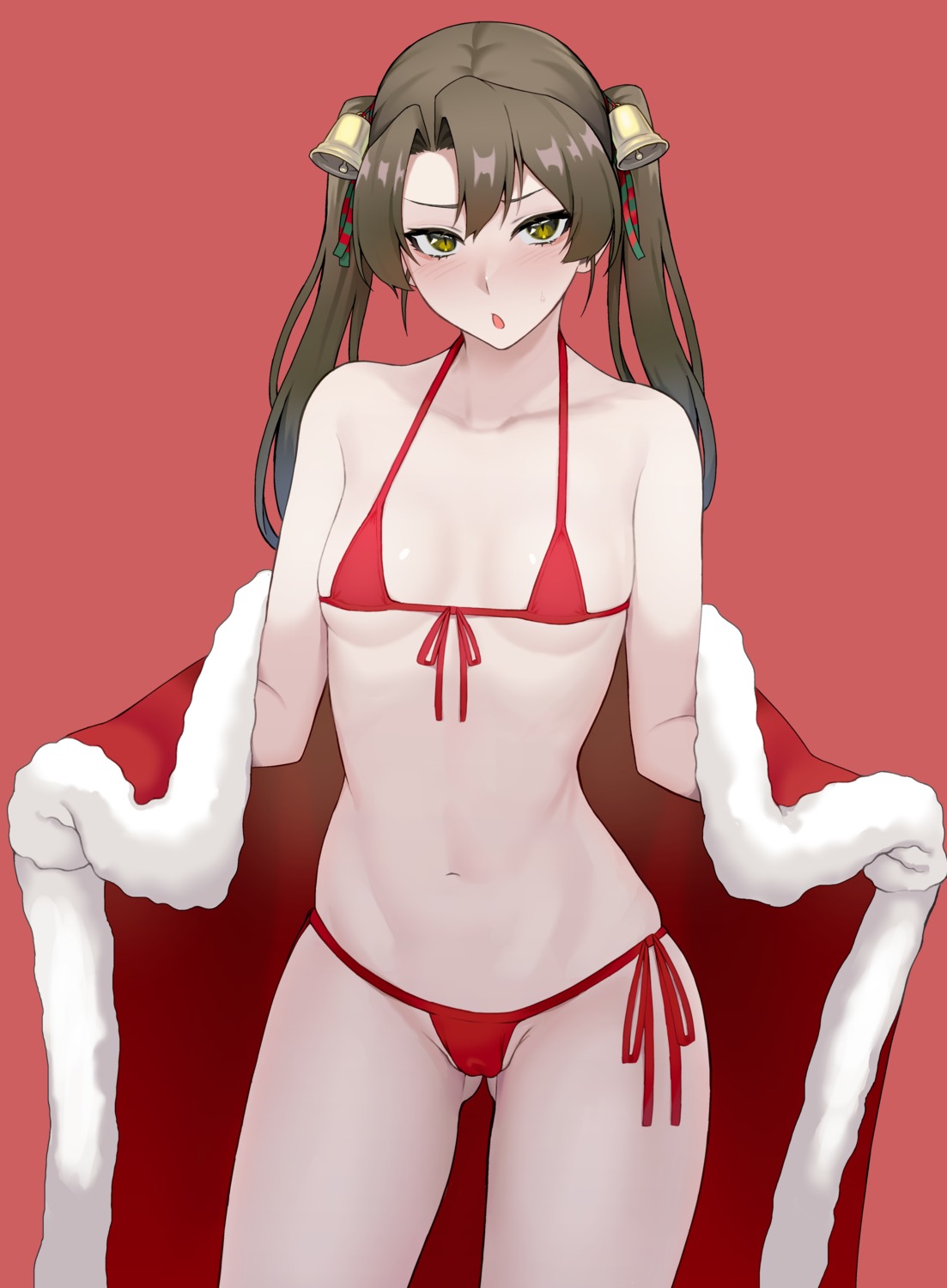 bikini cameltoe christmas kantai_collection swimsuits takaman_(gaffe) zuikaku_(kancolle)