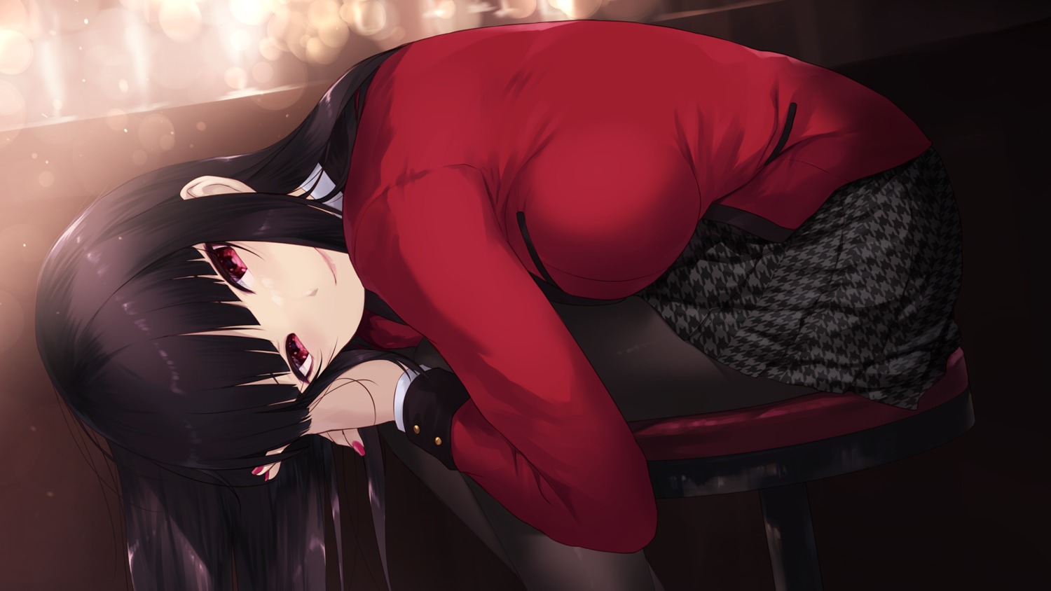 cait jabami_yumeko kakegurui pantyhose seifuku wallpaper