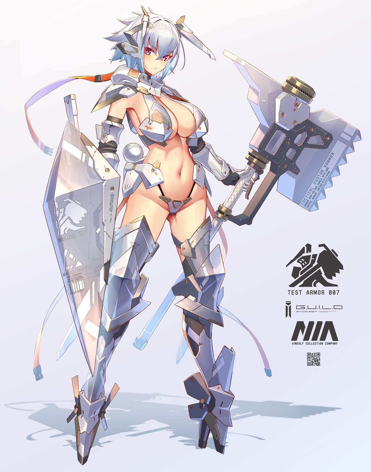 armor bikini_armor takamine_nadare weapon