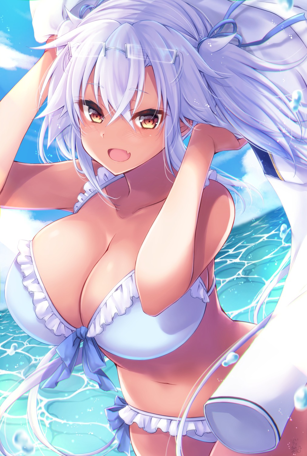 bikini kantai_collection mashiro_yukiya megane musashi_(kancolle) swimsuits