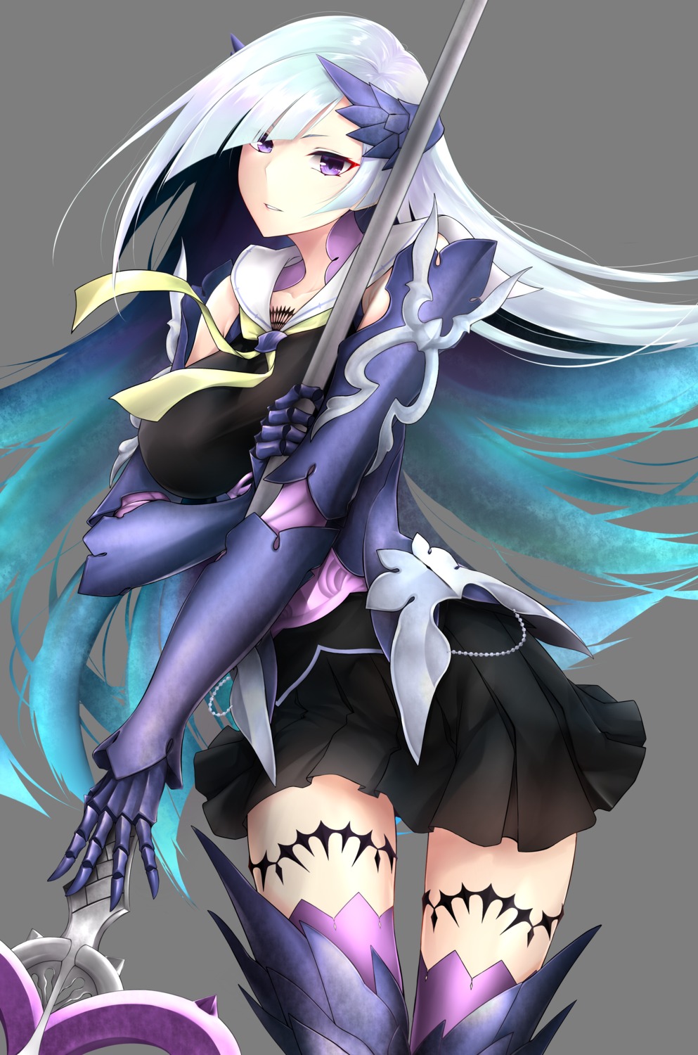 armor fate/grand_order garter lancer_(fate/prototype:_fragments) rei_kun thighhighs transparent_png weapon