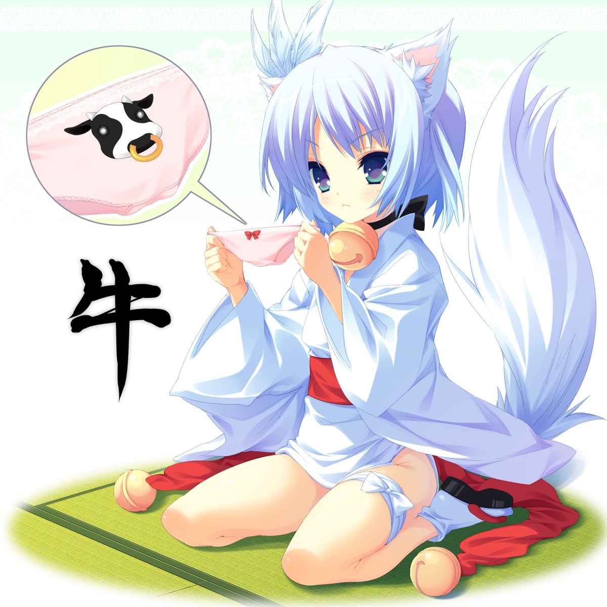 animal_ears kitsune nopan pantsu rindou_ruri show_(rinne) tail tenshinranman