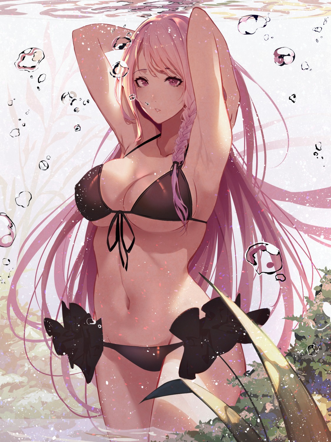 bikini cleavage kisui swimsuits underboob