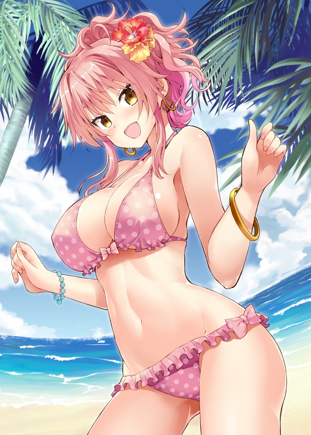 bikini cleavage jougasaki_mika kazuchi swimsuits the_idolm@ster the_idolm@ster_cinderella_girls