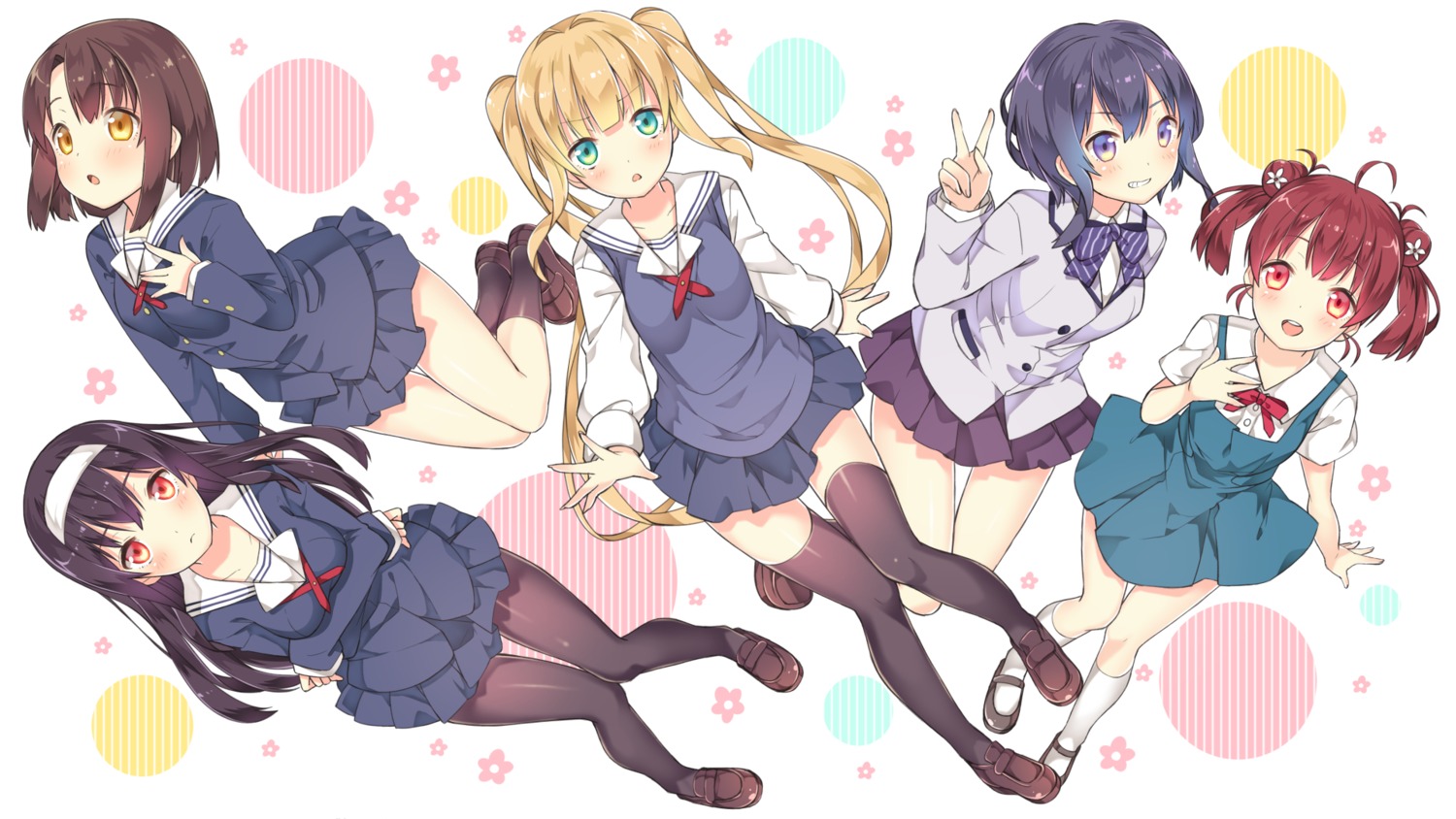 chitetan hashima_izumi hyoudou_michiru kasumigaoka_utaha katou_megumi pantyhose saenai_heroine_no_sodatekata sawamura_spencer_eriri seifuku thighhighs wallpaper