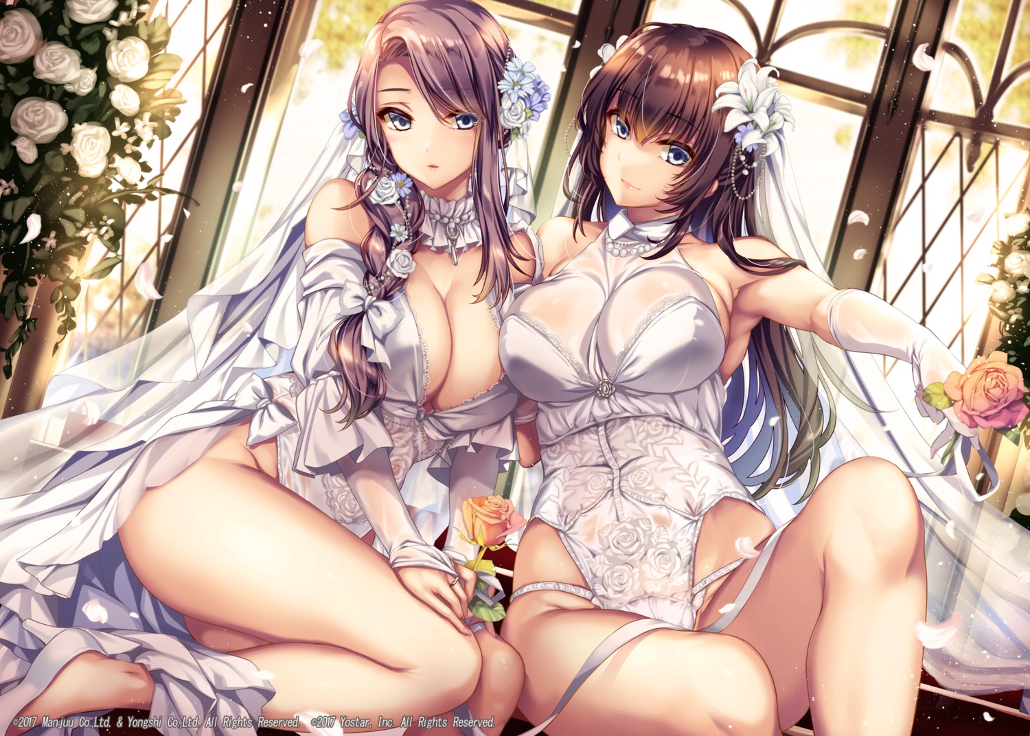 azur_lane curacoa_(azur_lane) curlew_(azur_lane) dress heels leotard monety no_bra see_through wedding_dress