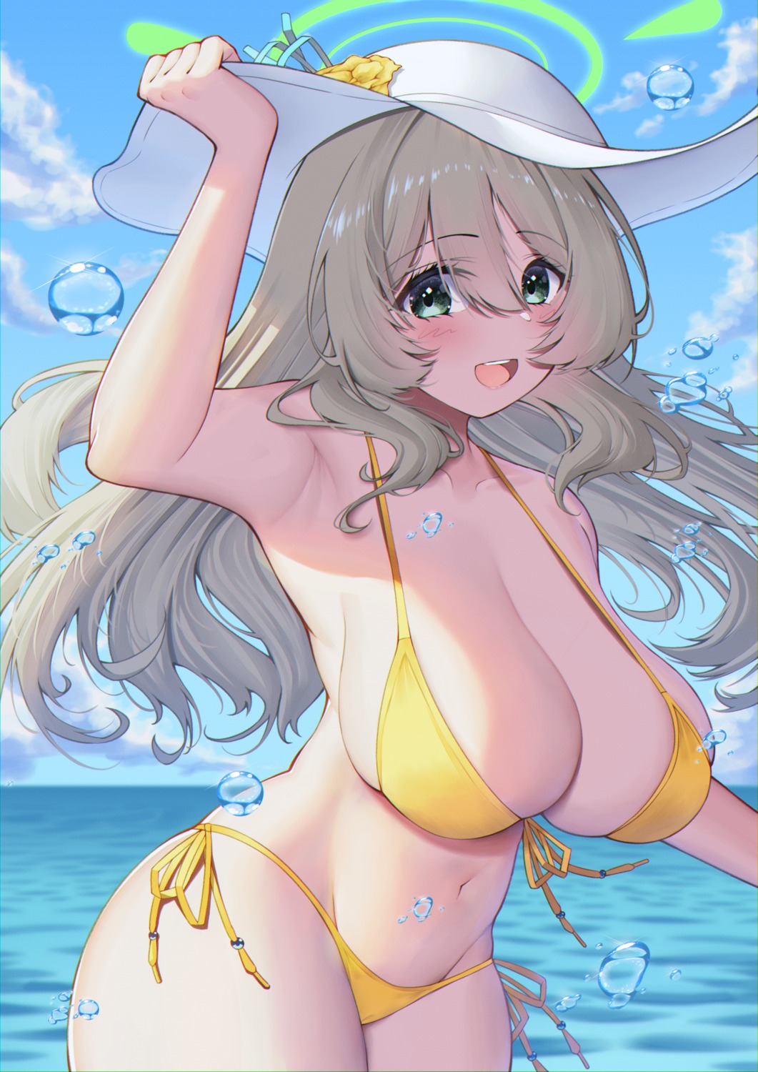 bikini blue_archive halo himeliofon izayoi_nonomi swimsuits wet