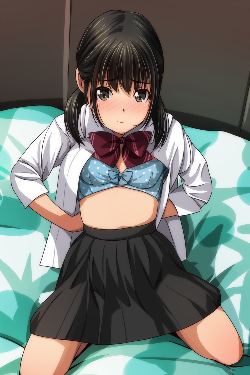 bra loli matsunaga_kouyou open_shirt seifuku undressing