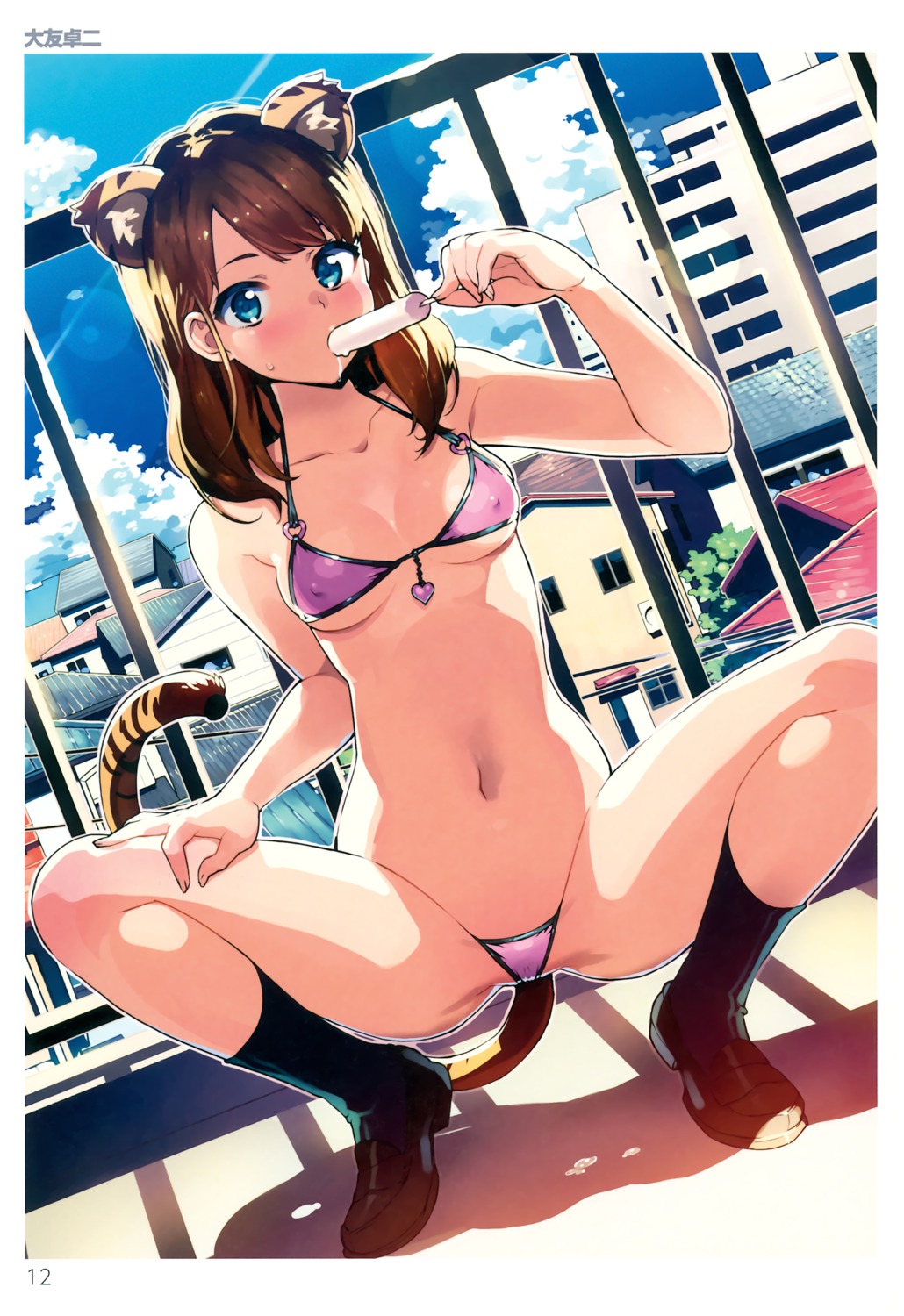 animal_ears bikini cameltoe cleavage erect_nipples swimsuits tail takuji toranoana underboob