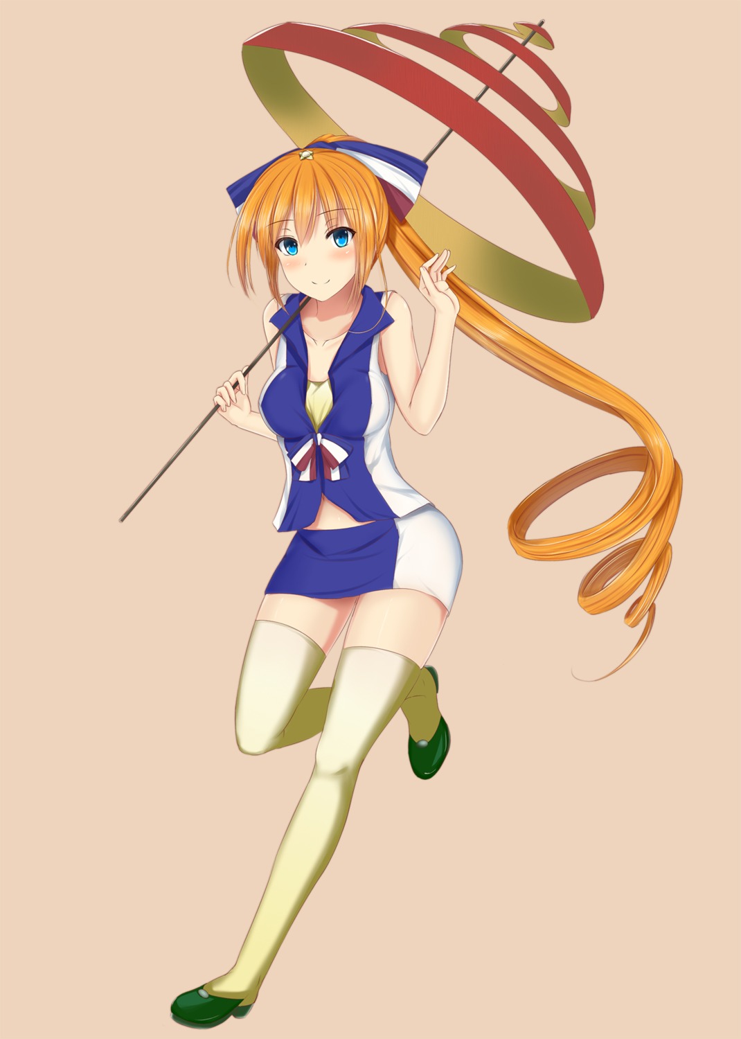 ahonan_illust anthropomorphization orangina thighhighs