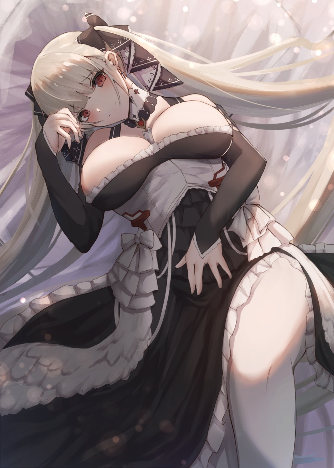 azur_lane eto_mitsuba formidable_(azur_lane) gothic_lolita lolita_fashion no_bra pantyhose