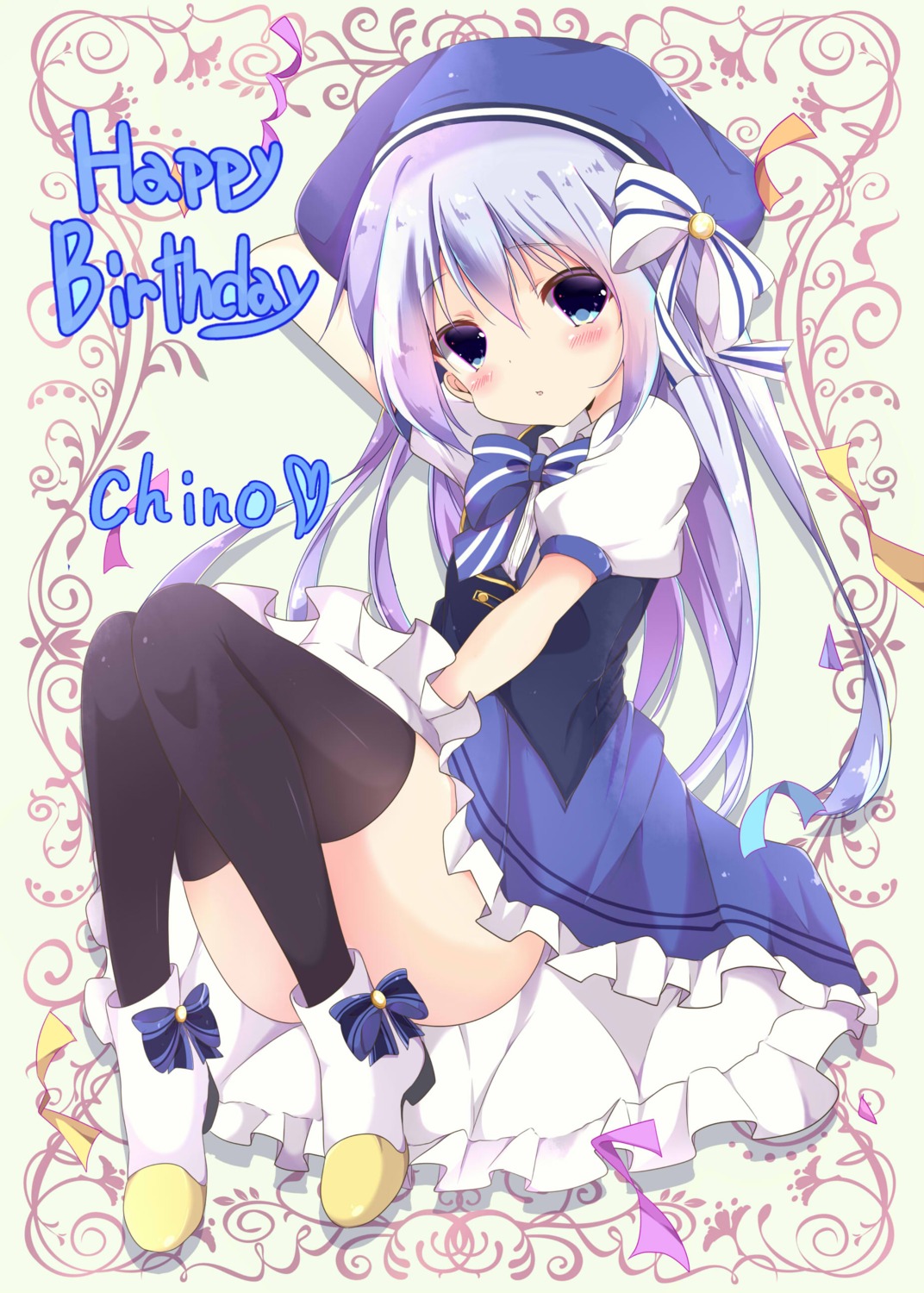 gochuumon_wa_usagi_desu_ka? kafuu_chino kiyo_(yamazoe1122) thighhighs waitress