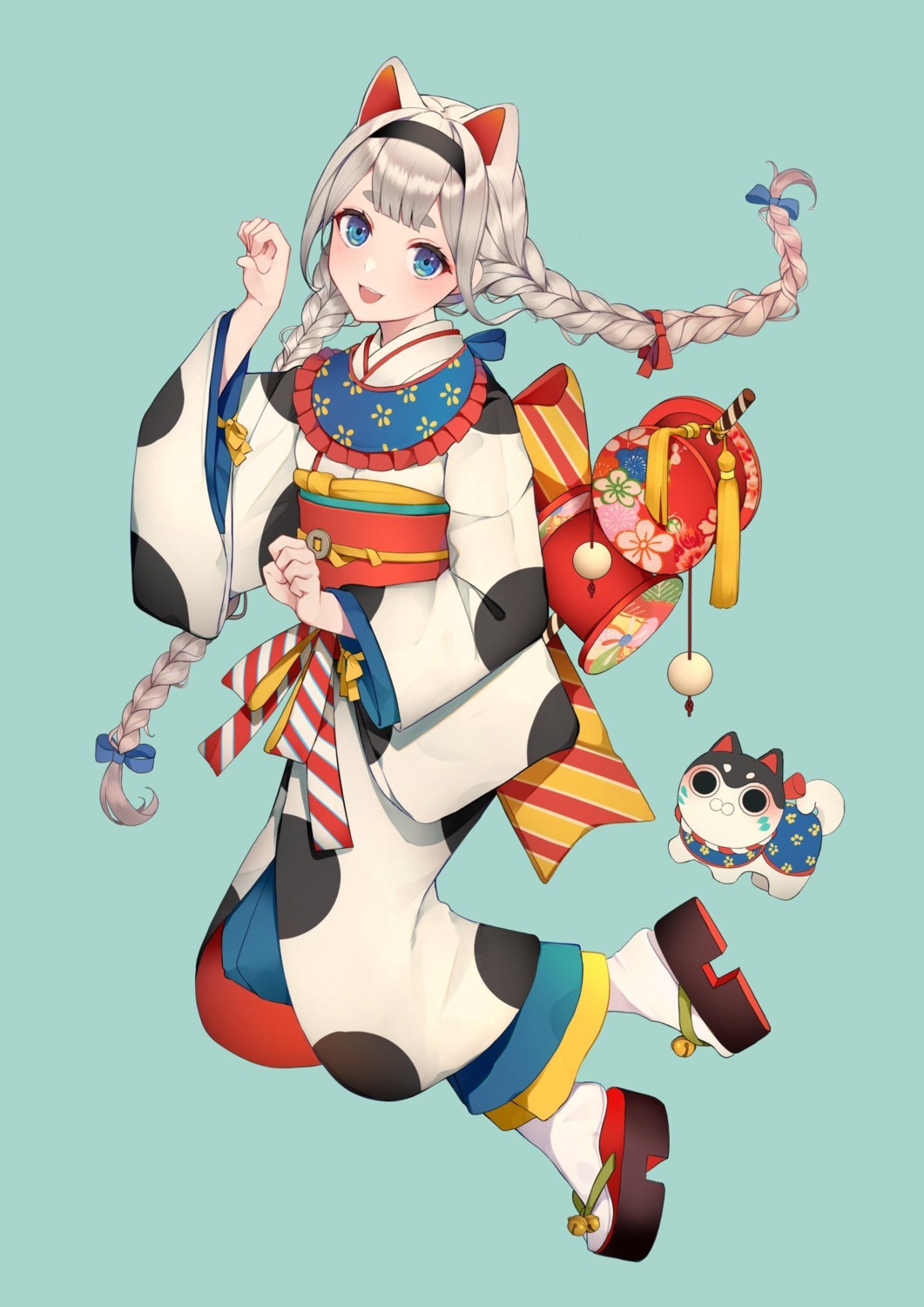 animal_ears kimono nekomimi usamochi.