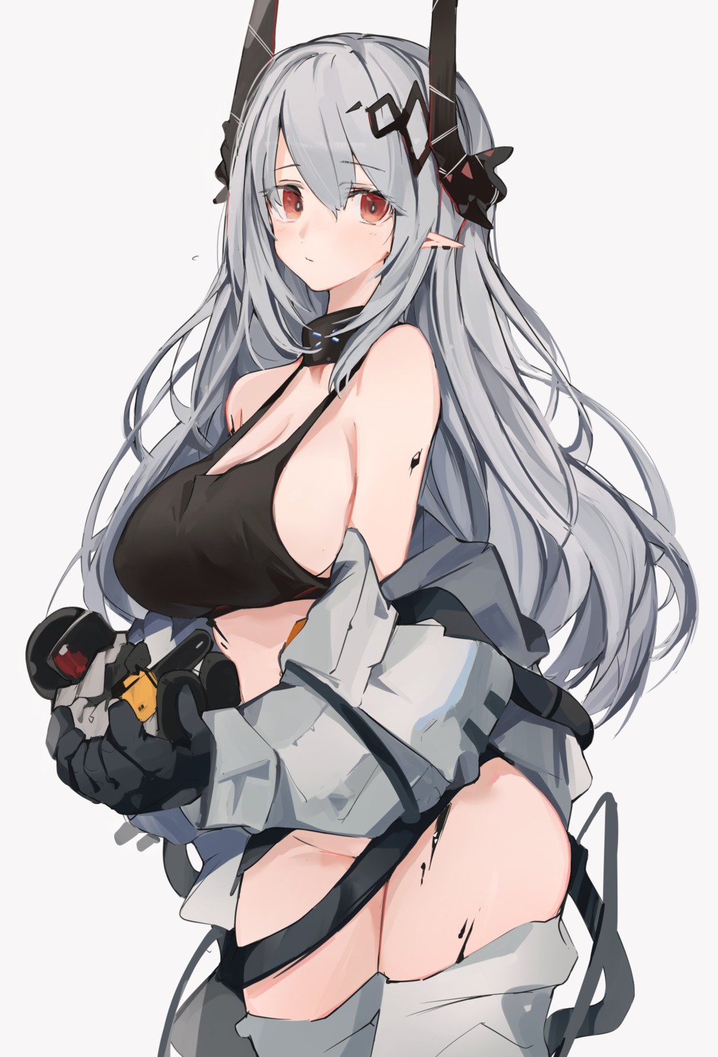 arknights horns mikojin mudrock_(arknights) no_bra nopan pointy_ears