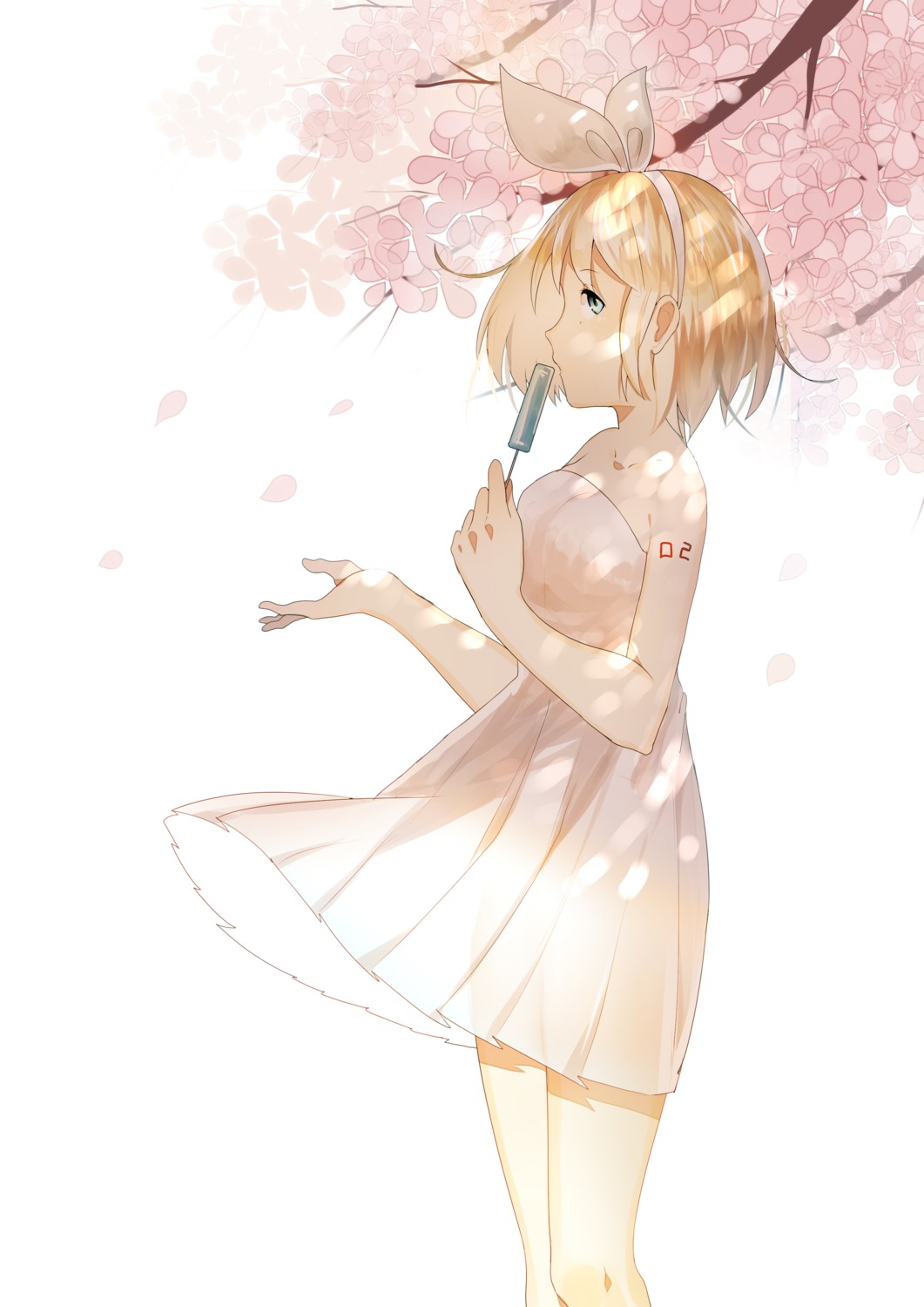 dress kagamine_rin see_through tattoo vocaloid weitu