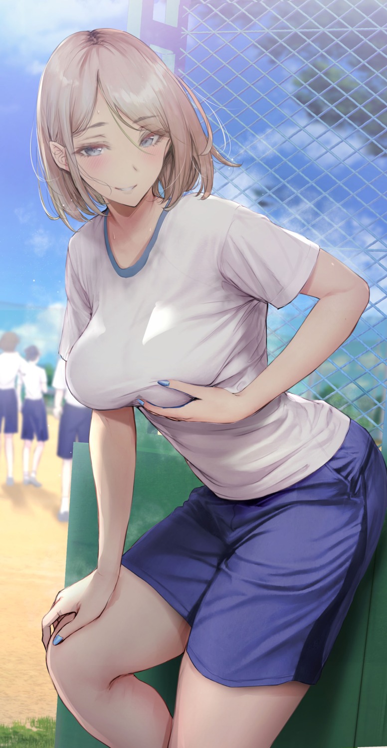 breast_hold gentsuki gym_uniform