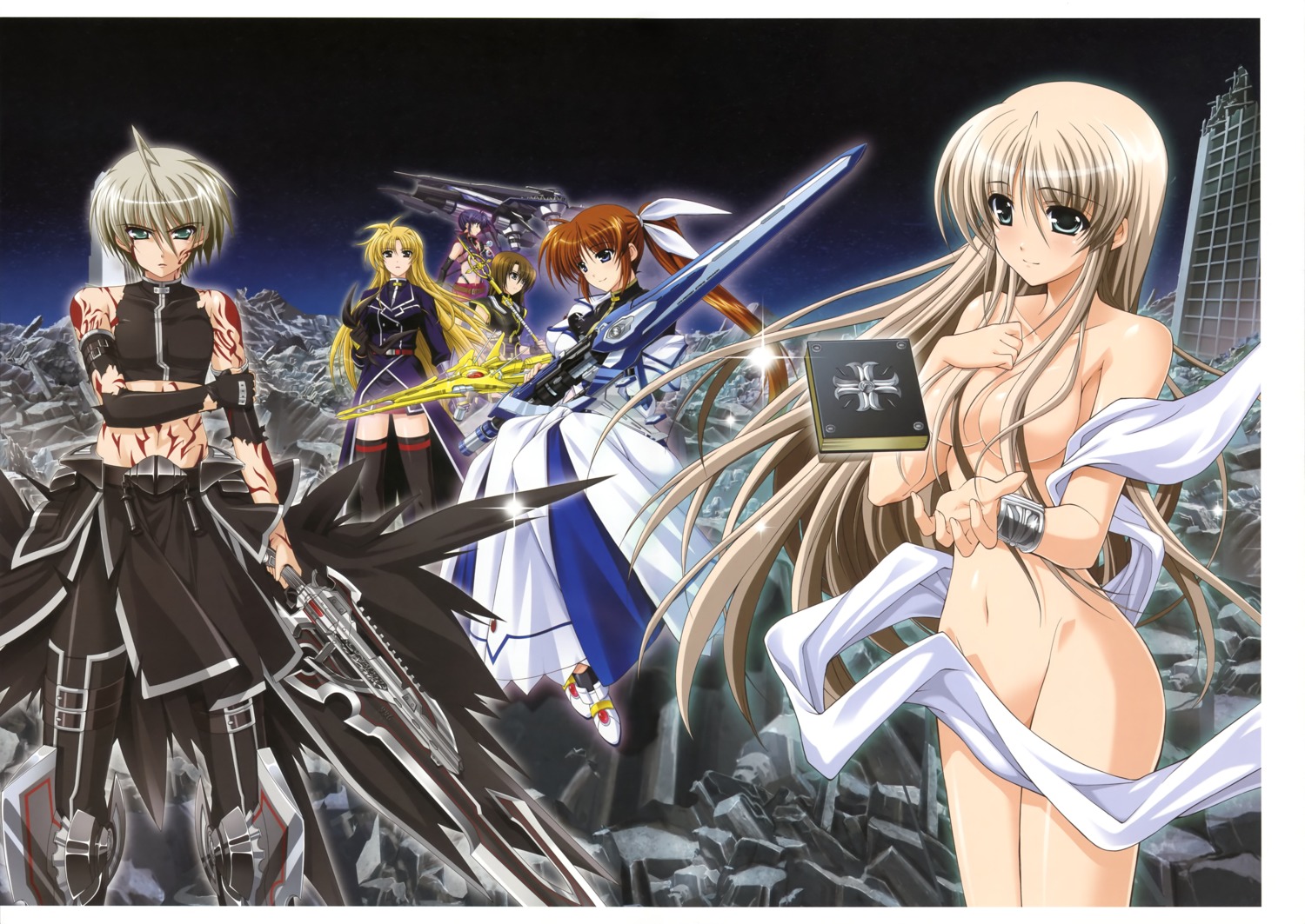 fate_testarossa higa_yukari isis_eaglet lily_strosek mahou_senki_lyrical_nanoha_force mahou_shoujo_lyrical_nanoha naked takamachi_nanoha tohma_avenir yagami_hayate