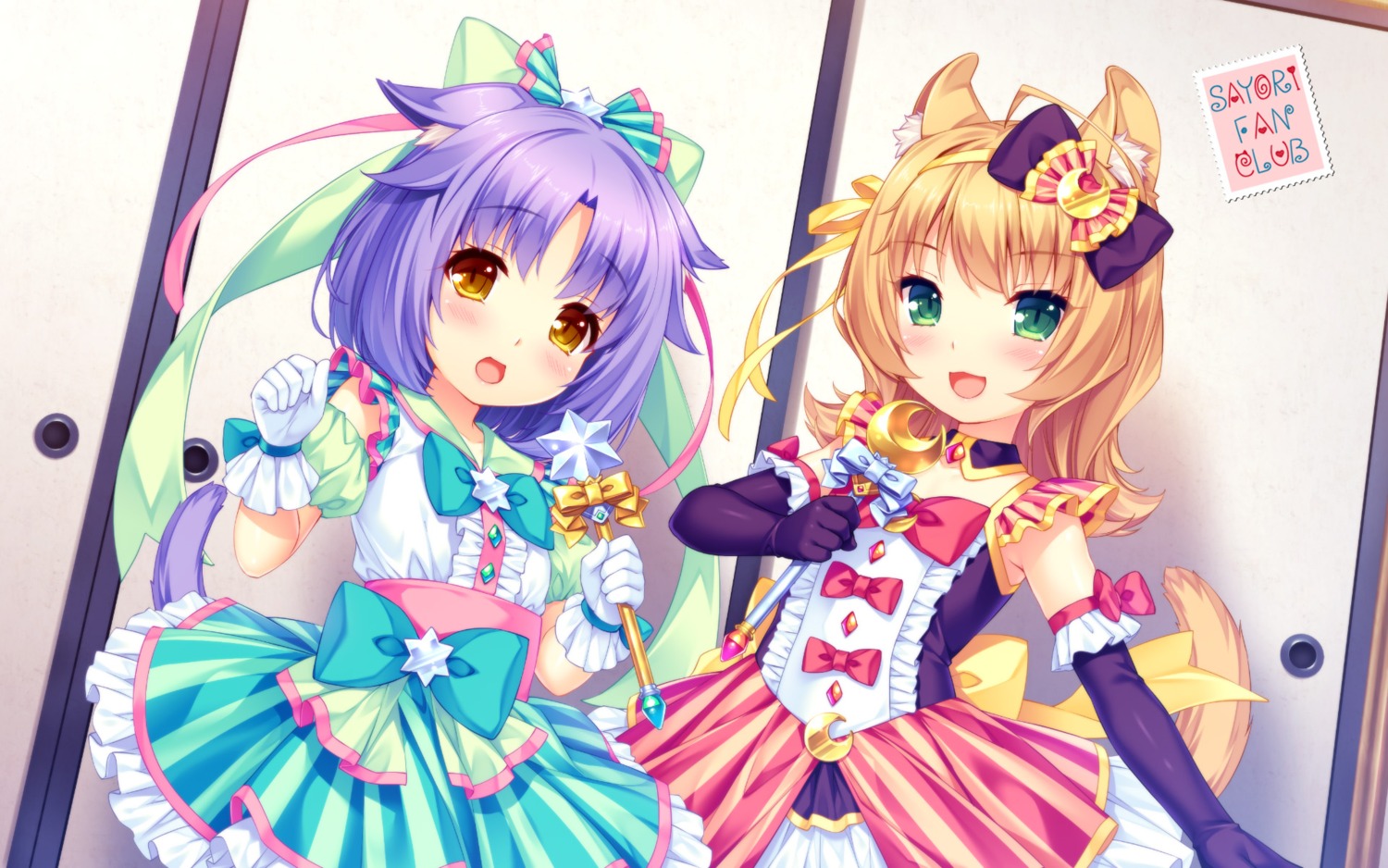 animal_ears cinnamon_(nekopara) dress maid maple_(nekopara) nekopara sayori tail wallpaper