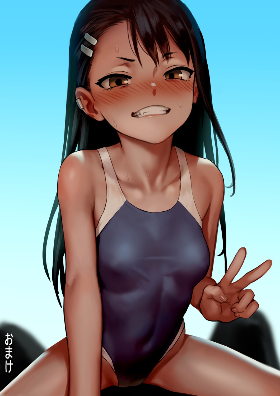 artist_revision erect_nipples g_scream ijiranaide_nagatoro-san nagatoro_hayase school_swimsuit swimsuits