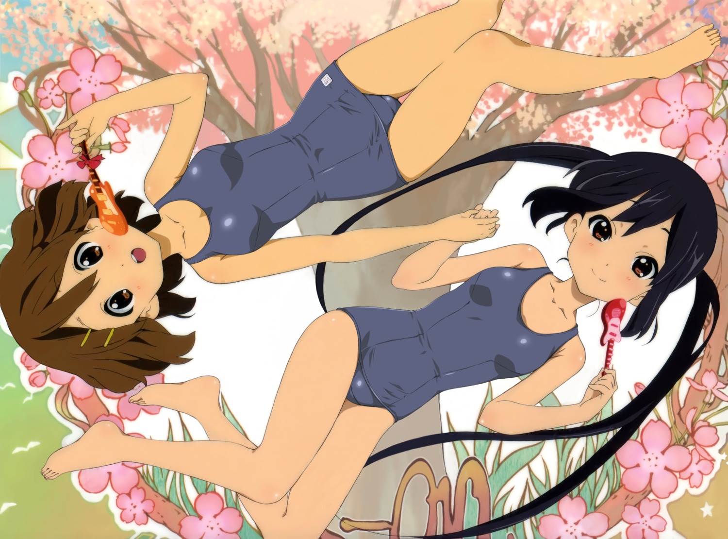 hirasawa_yui horiguchi_yukiko k-on! nakano_azusa photoshop school_swimsuit swimsuits