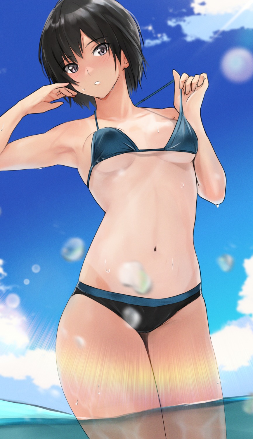 amagami bikini nanasaki_ai swimsuits undressing wet yoo_tenchi