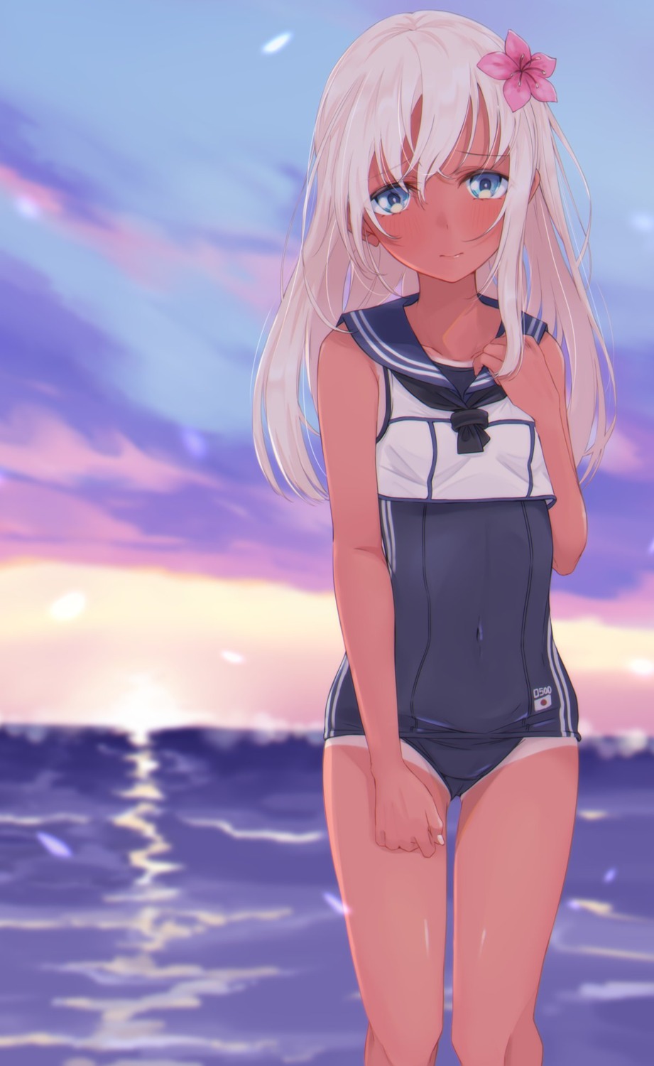 alakoala kantai_collection ro-500 school_swimsuit seifuku swimsuits tan_lines