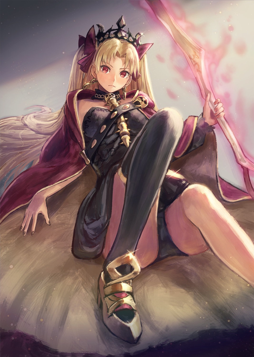 ereshkigal_(fate/grand_order) fate/grand_order heels kuroi_susumu pantsu thighhighs weapon