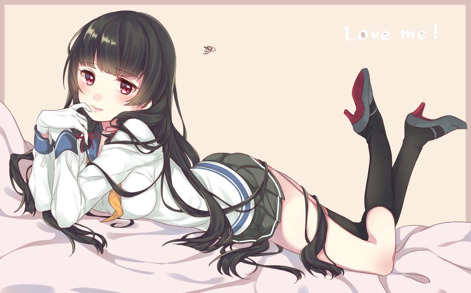 heels isokaze_(kancolle) kantai_collection nerunnn seifuku