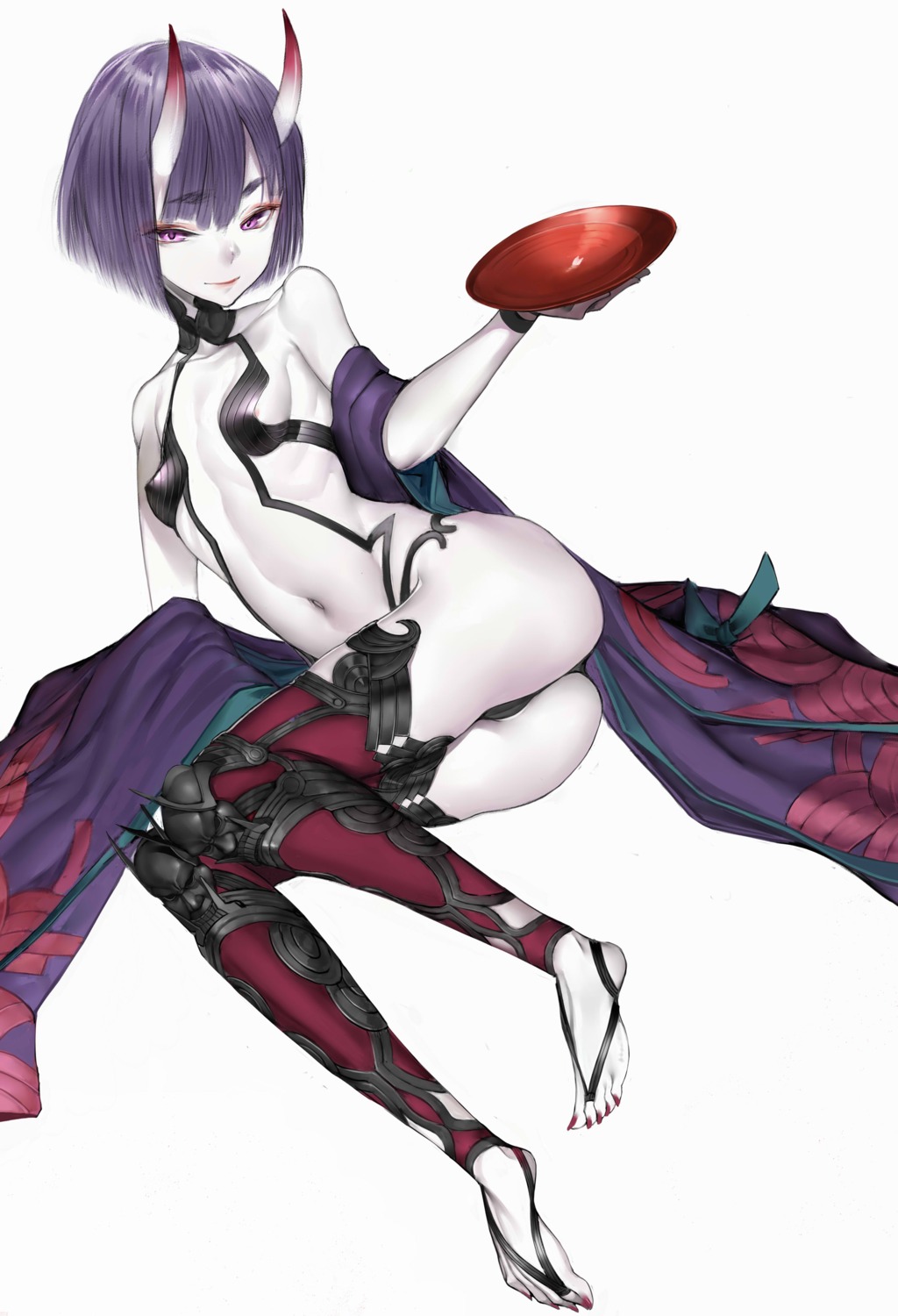 cameltoe fate/grand_order feet no_bra nyatabe open_shirt pantsu shuten_douji_(fate/grand_order) thighhighs