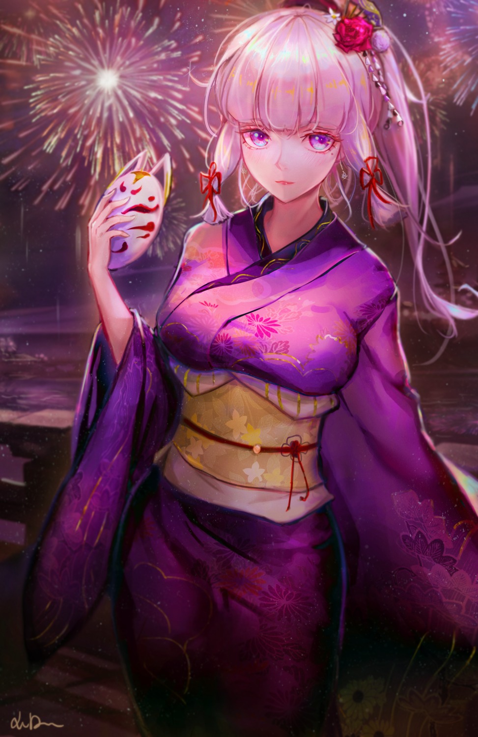 artist_revision genshin_impact kamisato_ayaka xude yukata