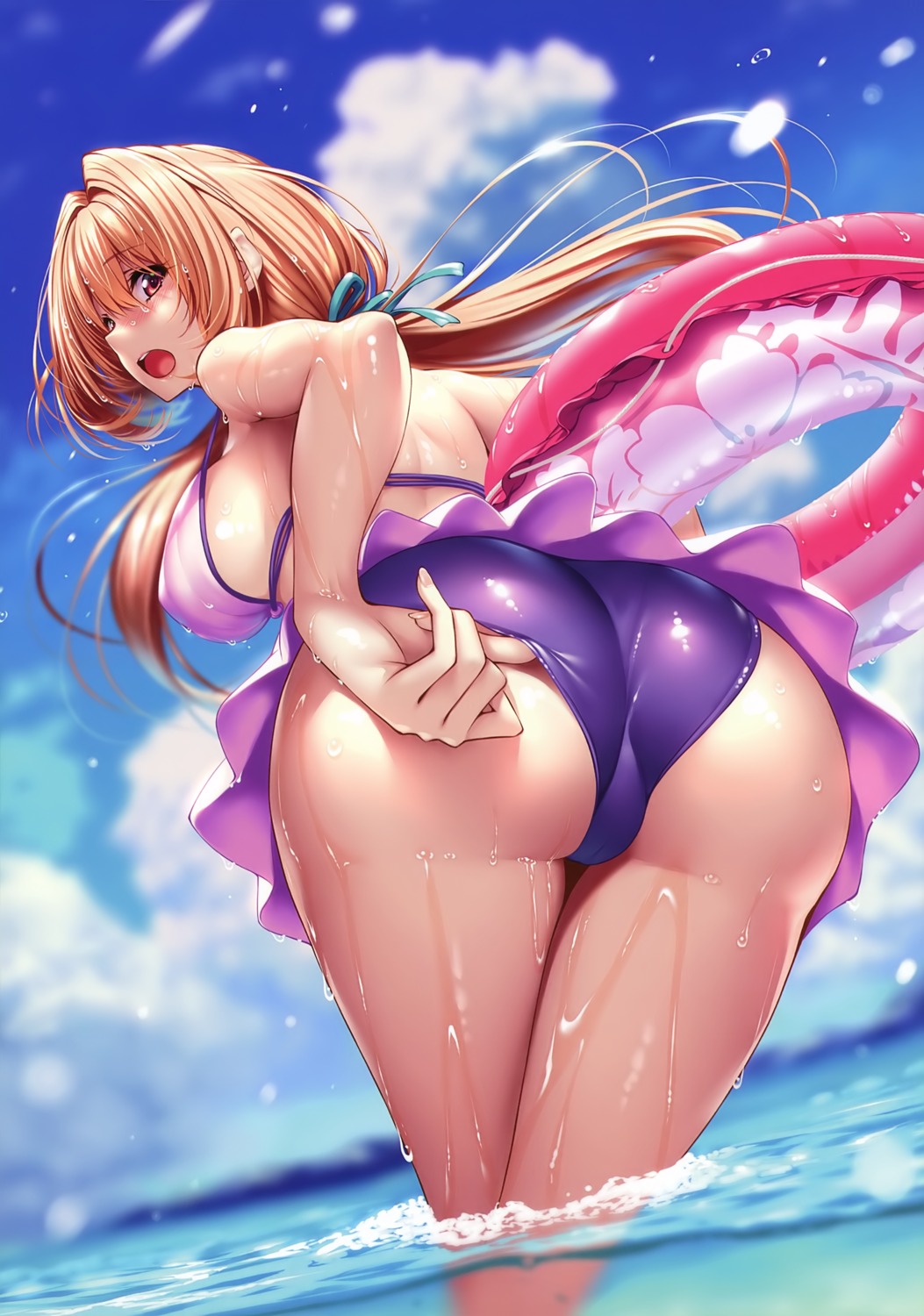 ass bikini cameltoe hanikami_kanojo hiiragi_sano piromizu swimsuits wet