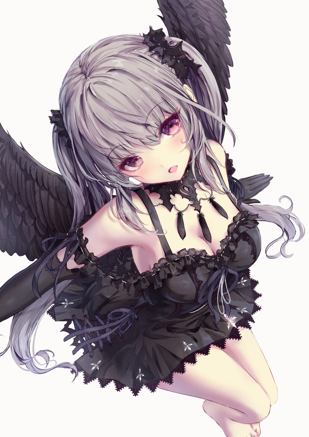 dress gothic_lolita lolita_fashion missile228 no_bra wings