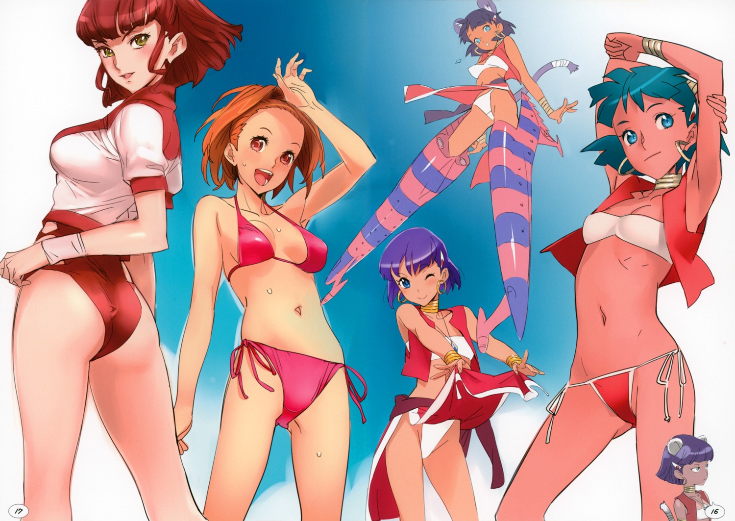 ass bikini cleavage gunbuster jung_freud nadia nadia_secret_of_blue_water nishieda parody swimsuits