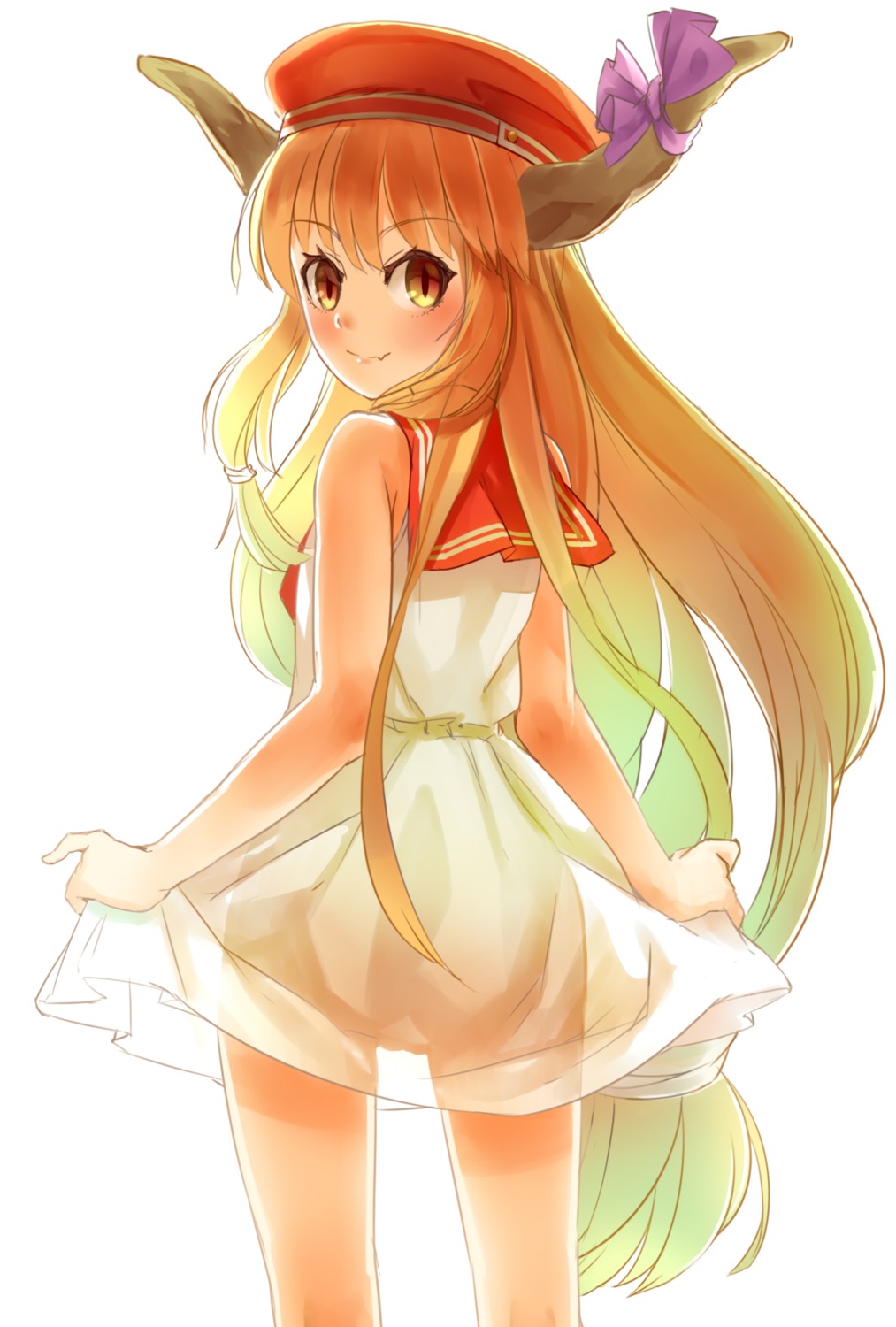 dress horns ibuki_suika nishiuri see_through touhou