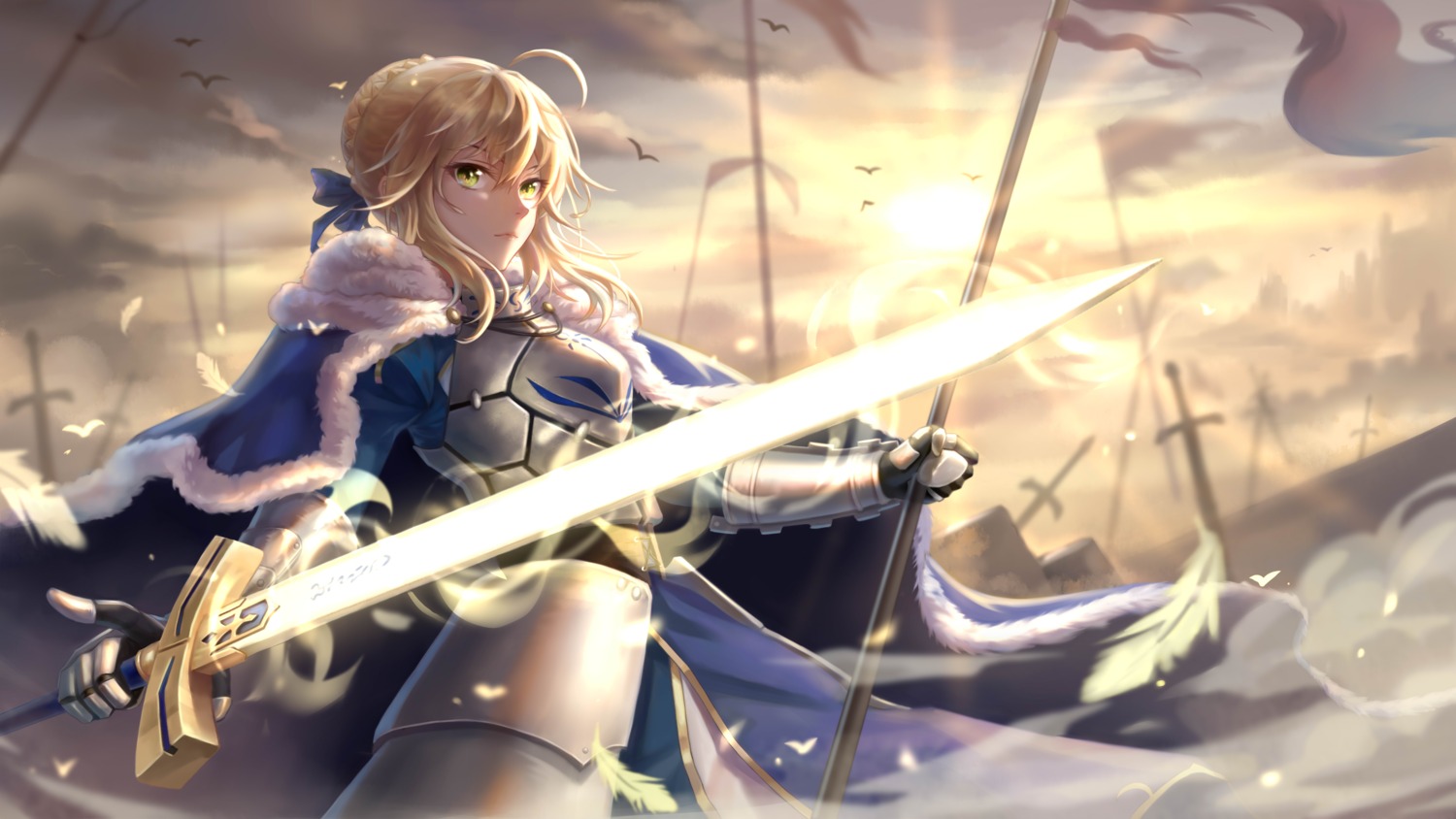 armor fate/grand_order saber sword yelan_xing_xuan