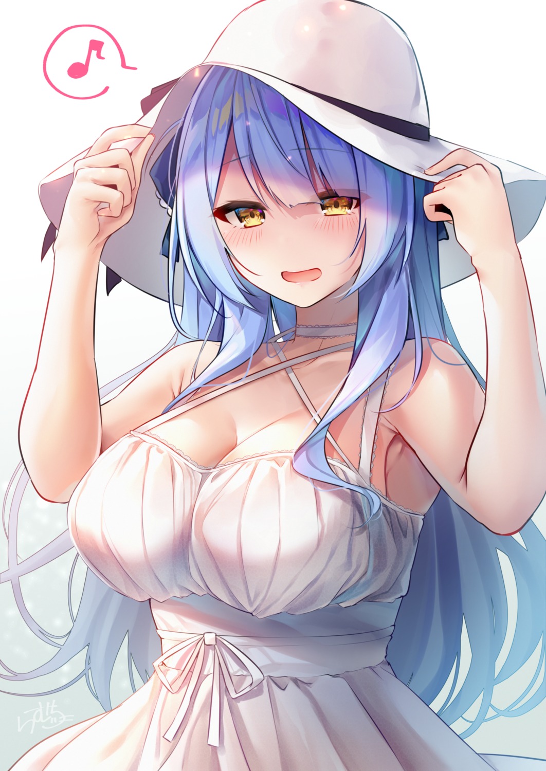 aogami-chan_(ramchi) cleavage dress ramchi summer_dress