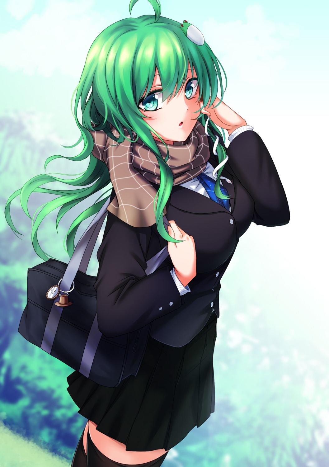 kochiya_sanae koissa seifuku thighhighs touhou