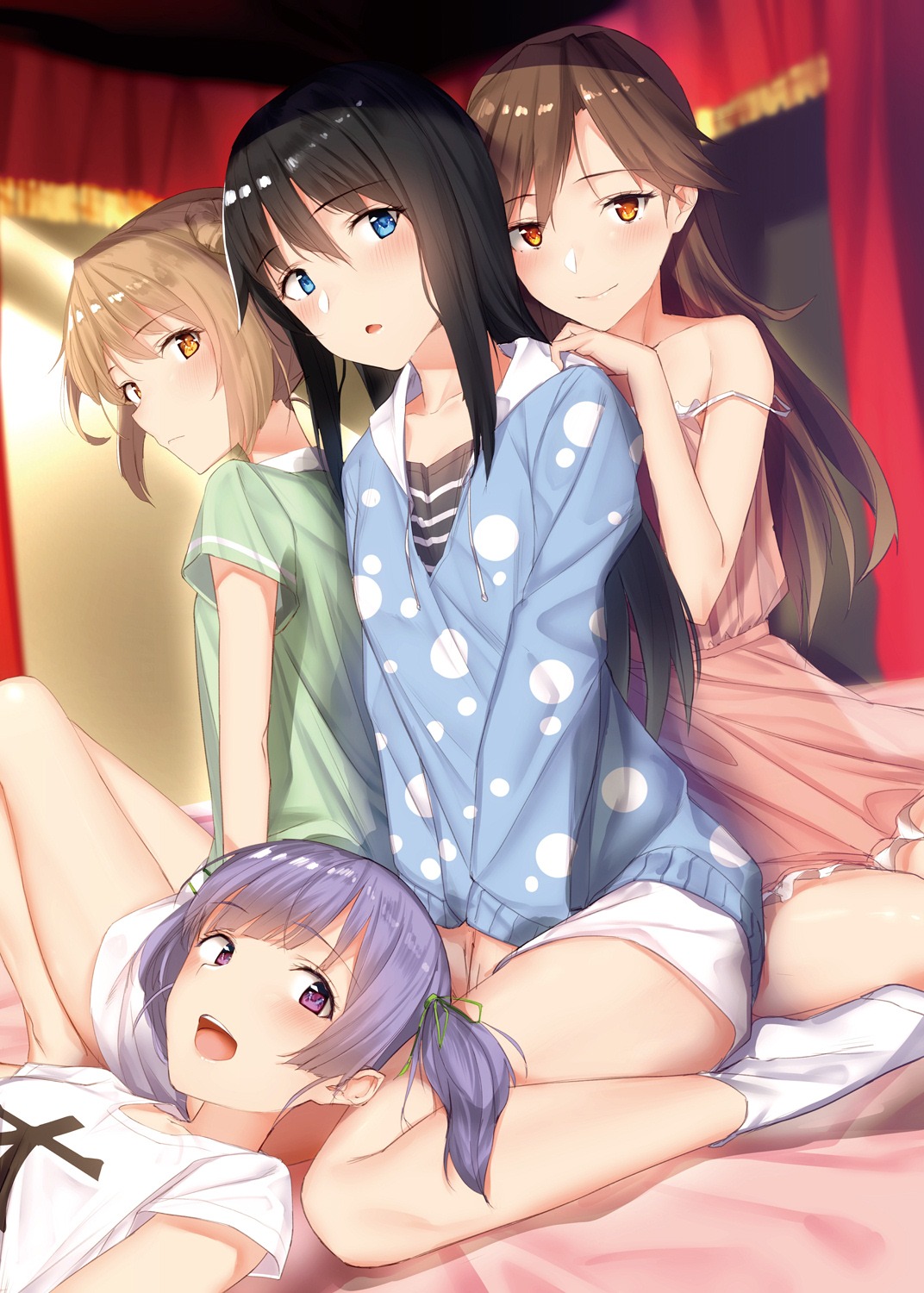 arashio_(kancolle) asashio_(kancolle) kantai_collection michishio_(kancolle) ooshio_(kancolle) pajama pallad