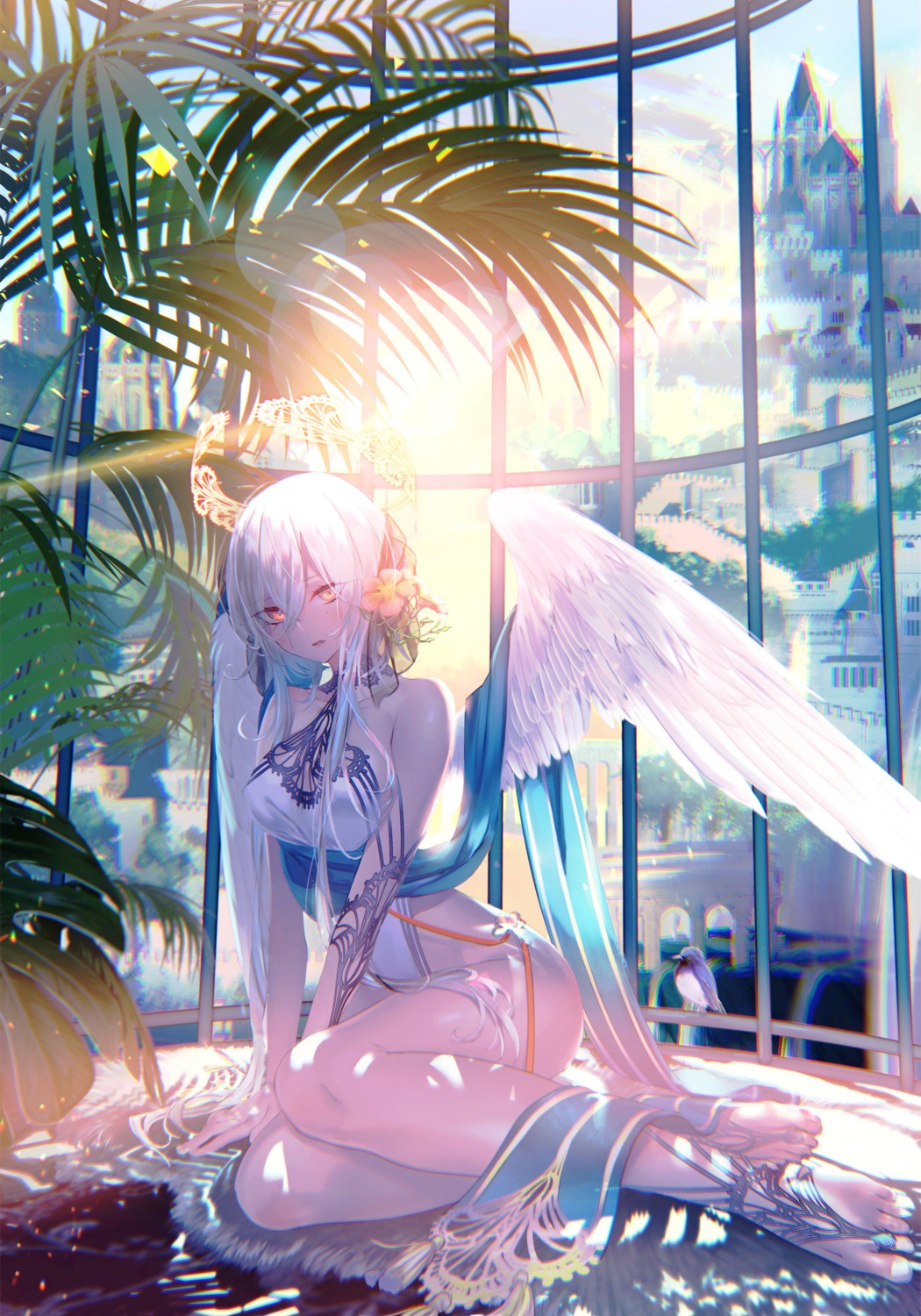 angel heterochromia no_bra nopan pottsness wings