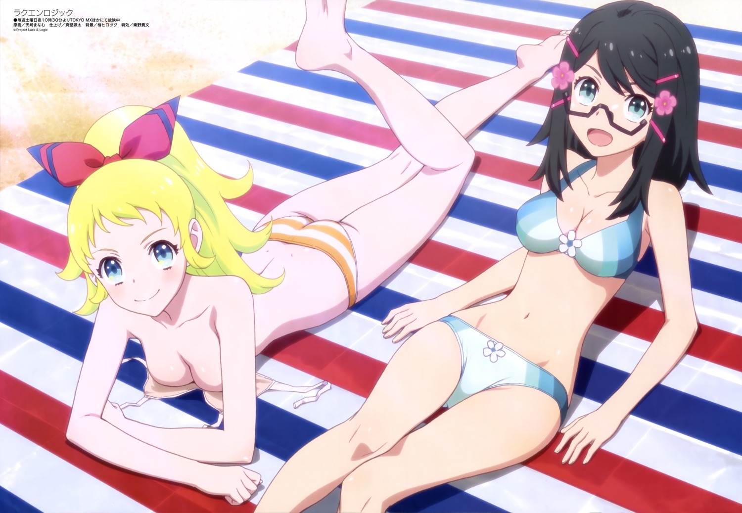 amasaki_manamu ass bikini chloe_maxwell cleavage luck_and_logic megane swimsuits topless yurine_tamaki