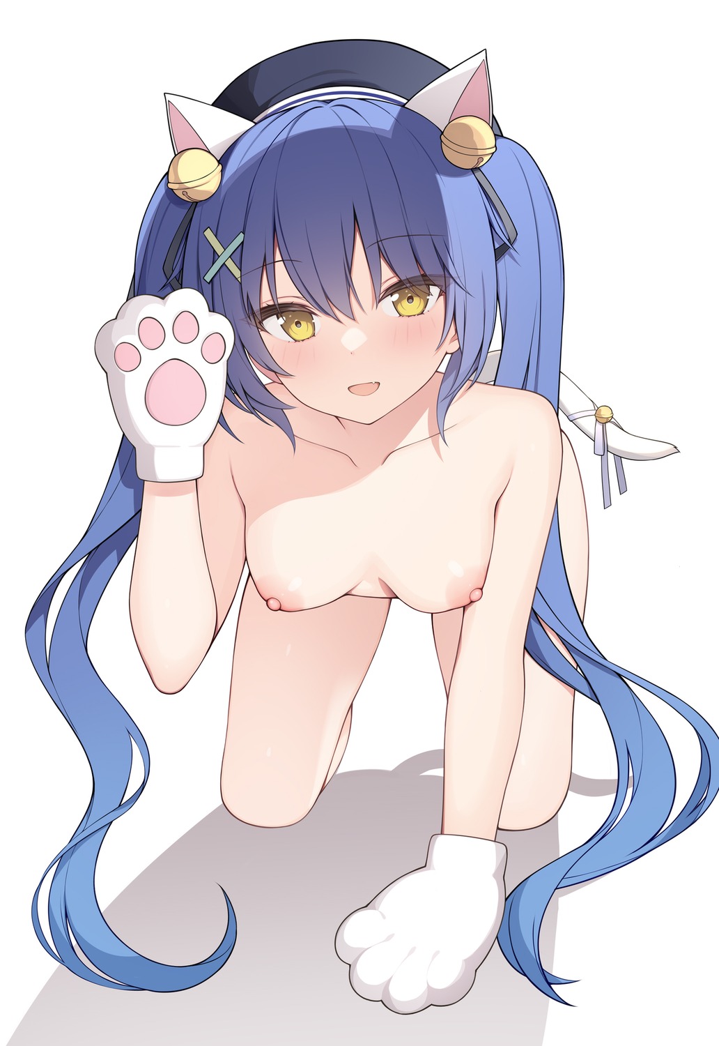 amamiya_kokoro animal_ears jyt naked nekomimi nijisanji nipples tail