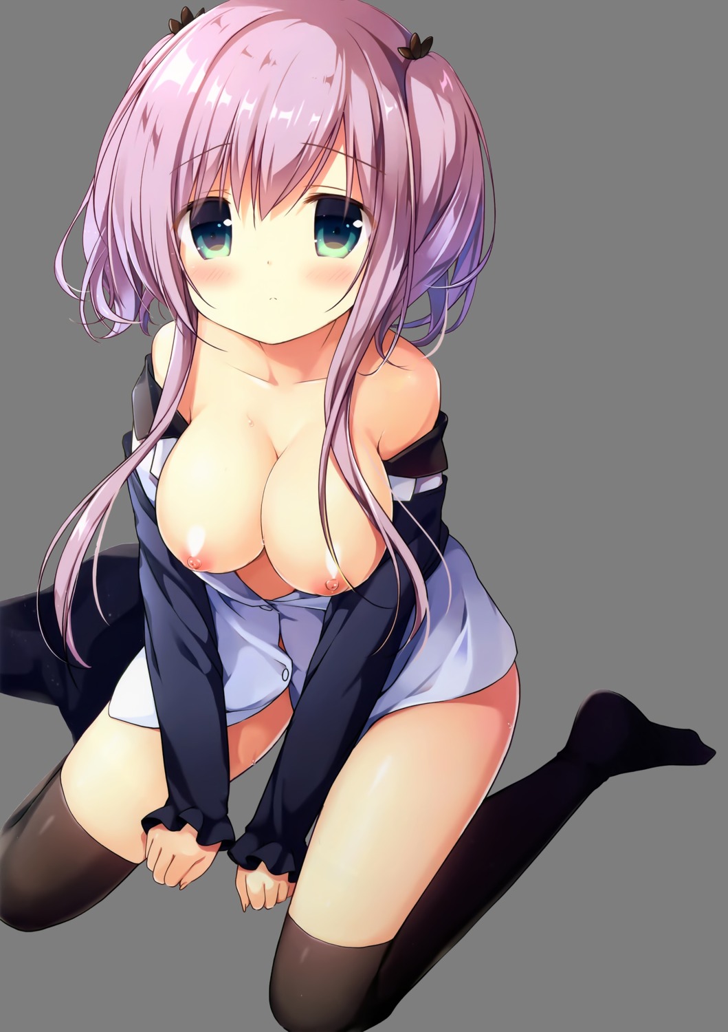 breasts brown_sugar miyasaka_nako nipples no_bra open_shirt transparent_png yuno_(canvas+garden)