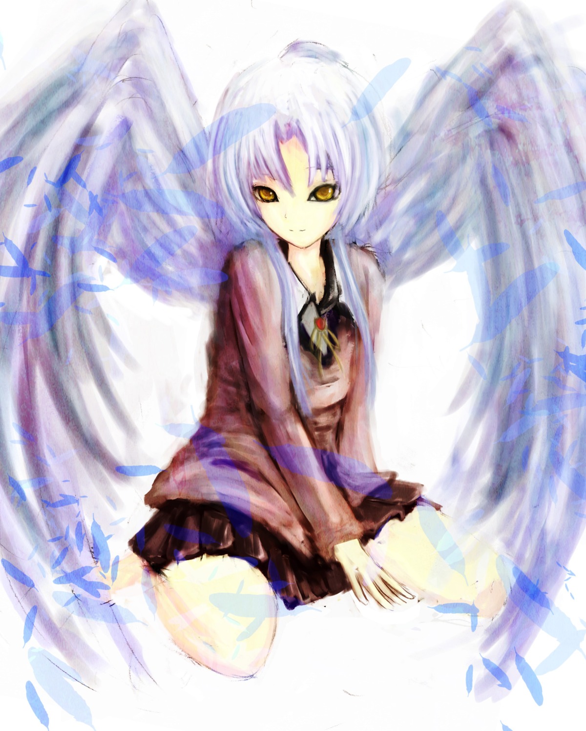 angel_beats! kami_amane_kurohime tenshi wings