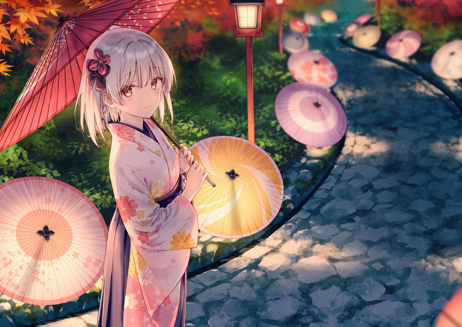 hiten japanese_clothes umbrella