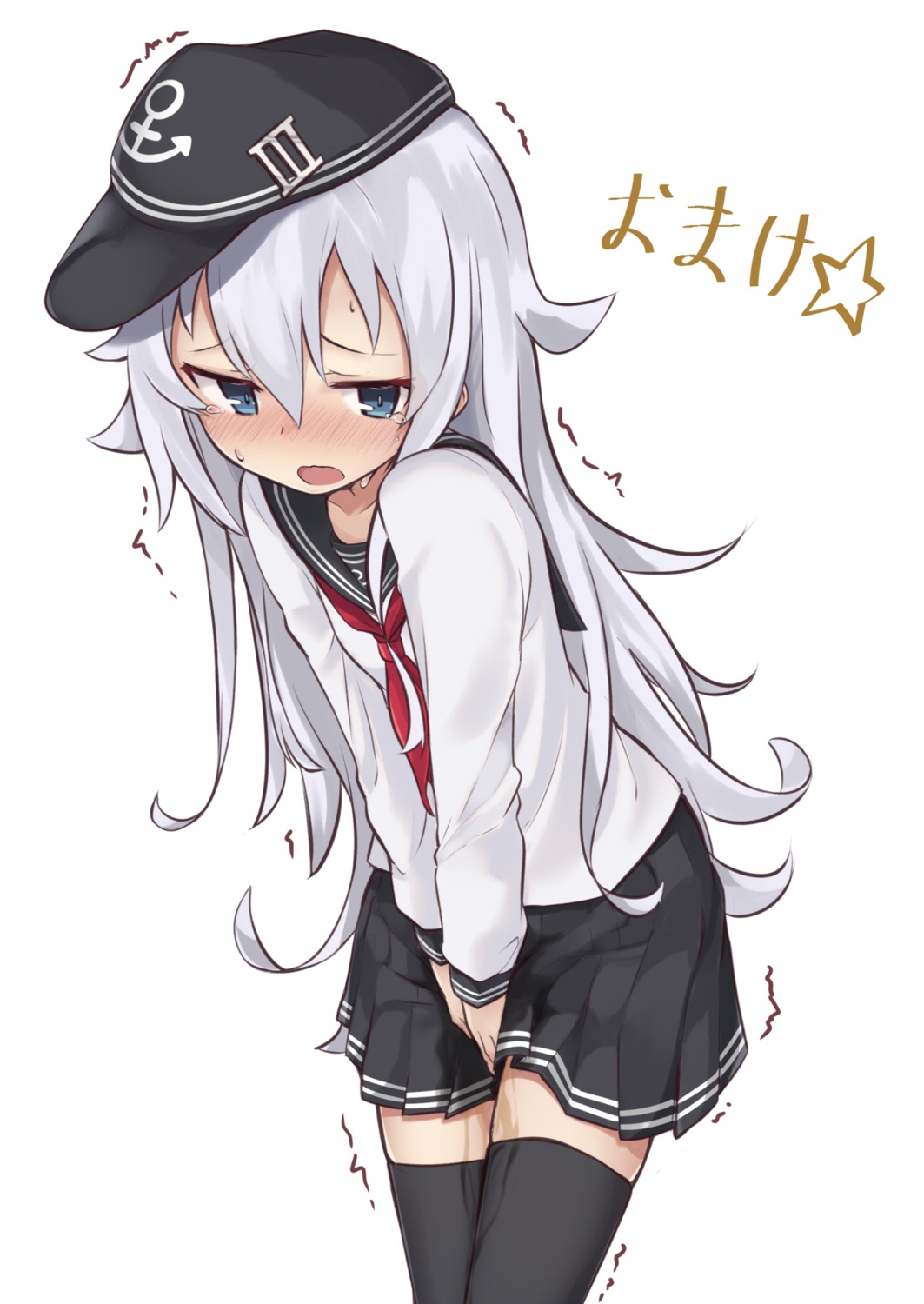 hibiki_(kancolle) kantai_collection metaring pee seifuku thighhighs