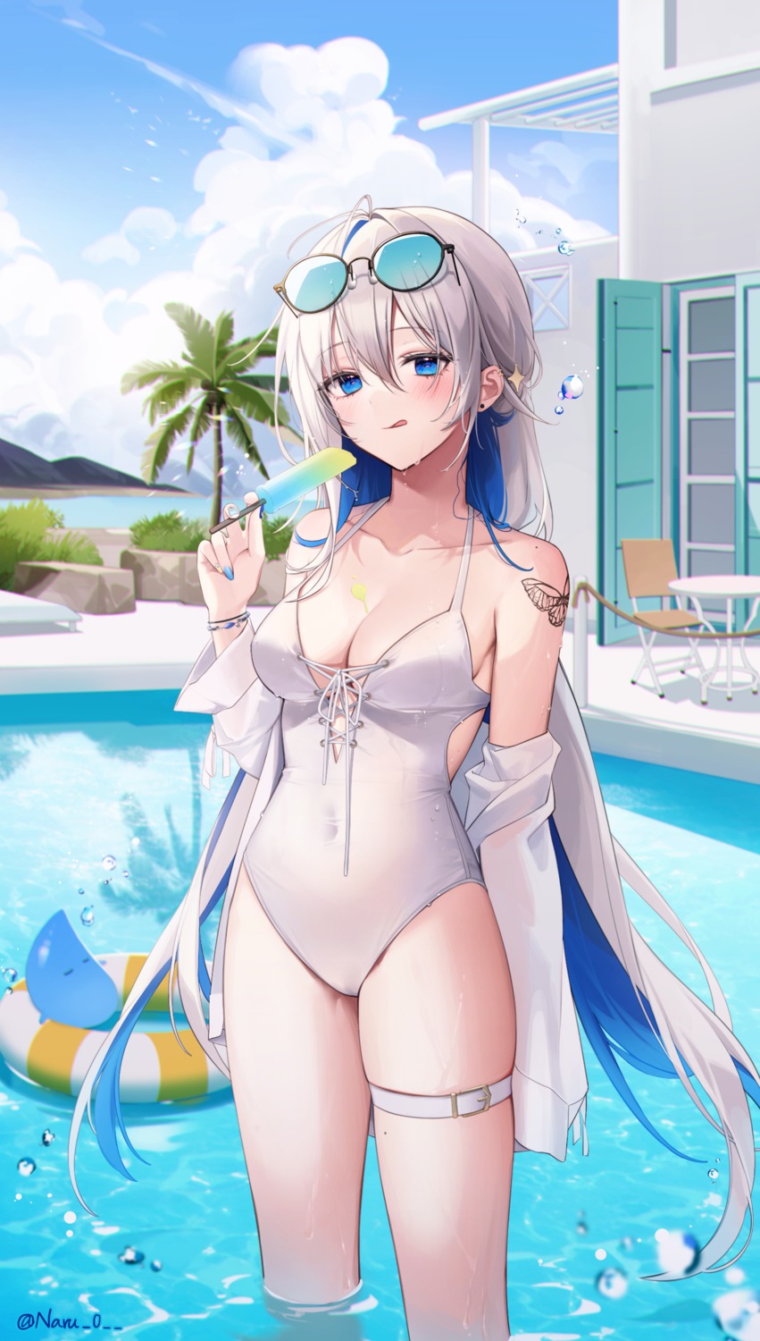 garter megane naru_0 swimsuits tattoo wet