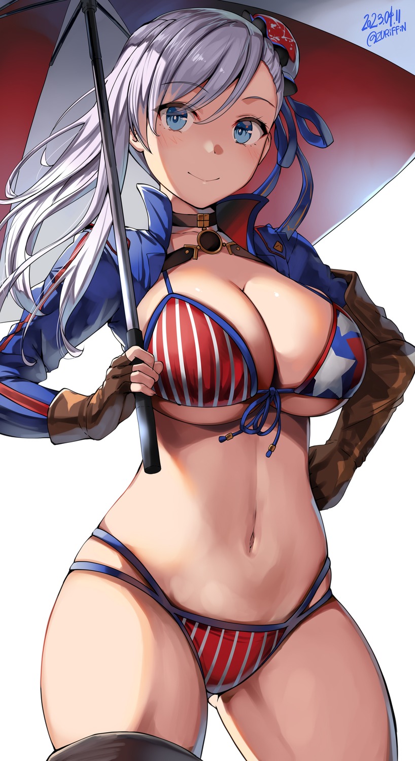 belko bikini fate/grand_order miyamoto_musashi_(fate) swimsuits umbrella