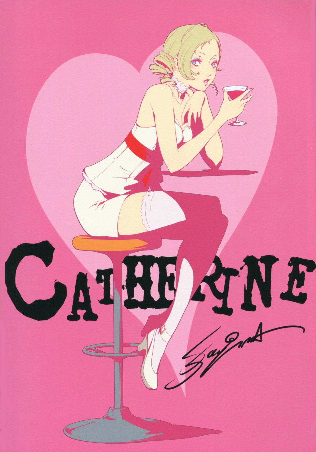 catherine_(character) catherine_(game) cleavage heels soejima_shigenori thighhighs