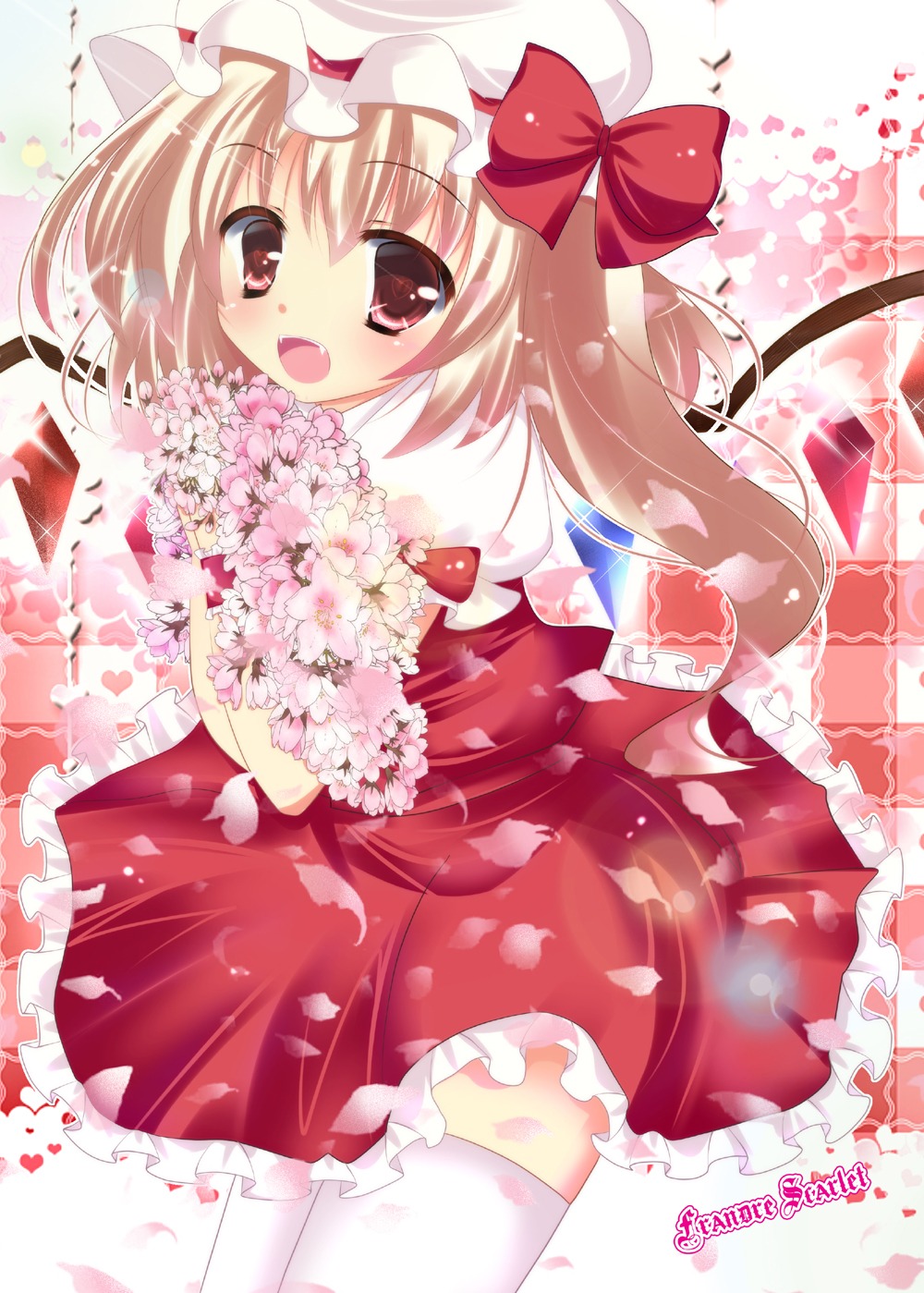 flandre_scarlet rika-tan thighhighs touhou wings